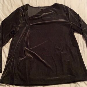 Nice Holiday Long Sleeve Black Velvet Top